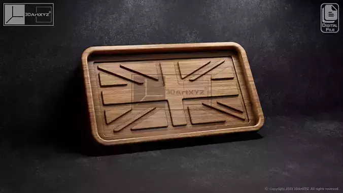 UK Flag Tray - CNC Files for Wood 3D model