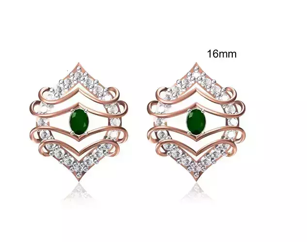Women Stud Earring STL OBJ FBX JCD Details 3D print model