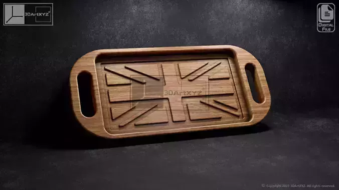 UK Flag Tray With Handles - CNC Files for Wood