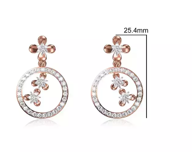 Women Earring STL OBJ FBX JCD Details