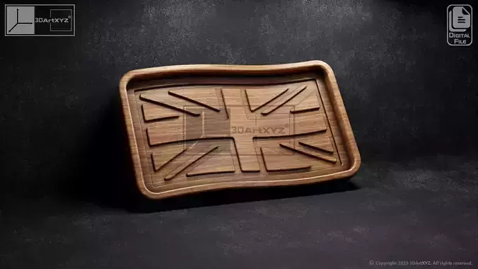UK Wavy Flag Tray - CNC Files for Wood