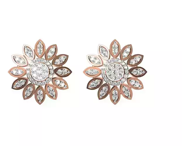 Women Stud Earring STL OBJ FBX JCD Details 3D print model