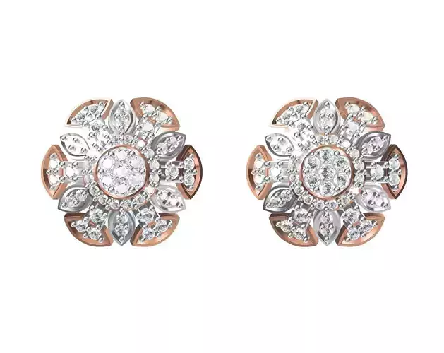 Women Stud Earring STL OBJ FBX JCD Details
