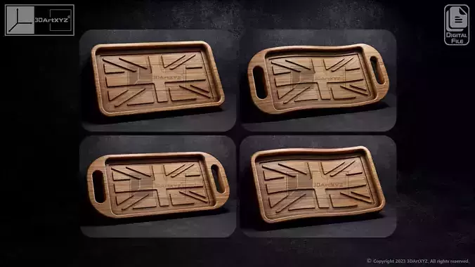 UK Flag Trays Pack - CNC Files for Wood