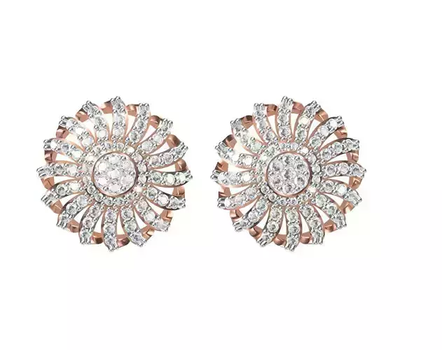 Women Stud Earring STL OBJ FBX JCD Details