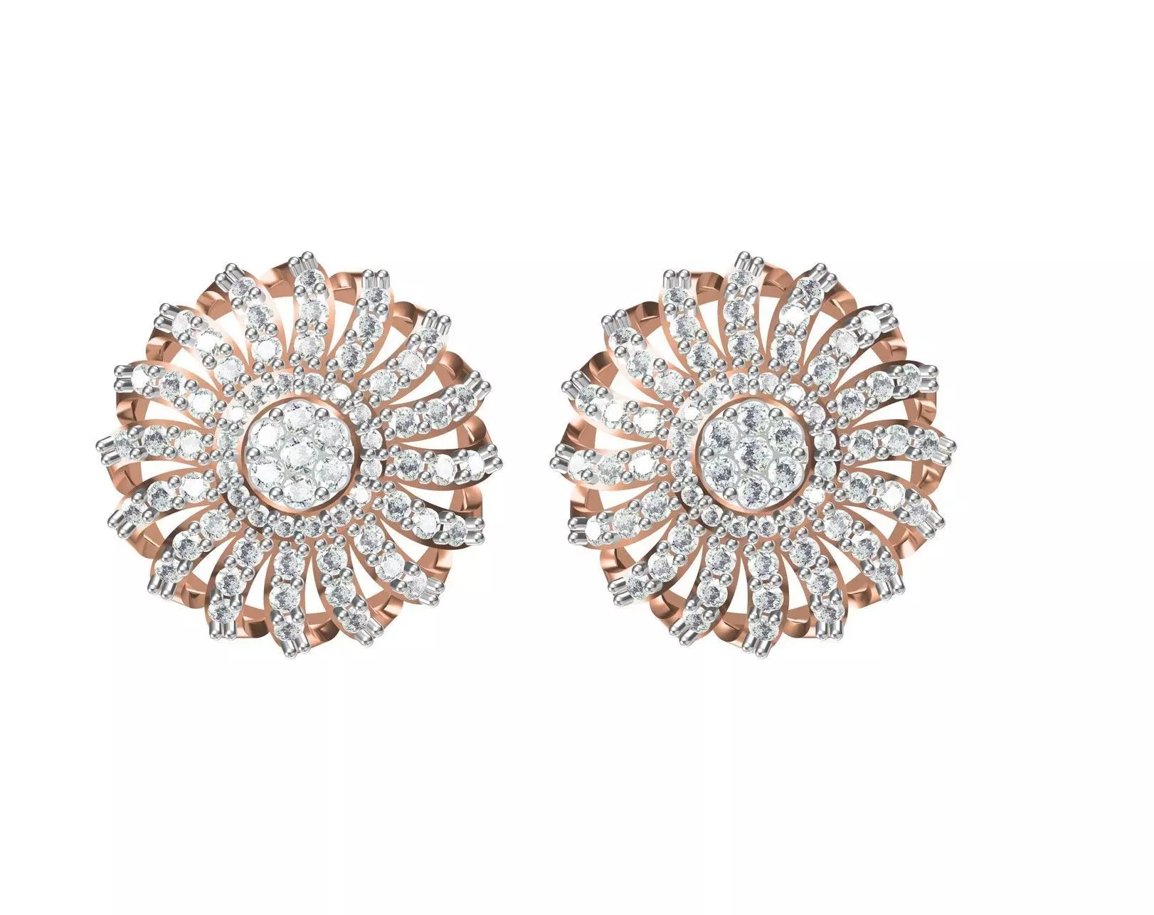 Women Stud Earring STL OBJ FBX JCD Details 3D print model_0