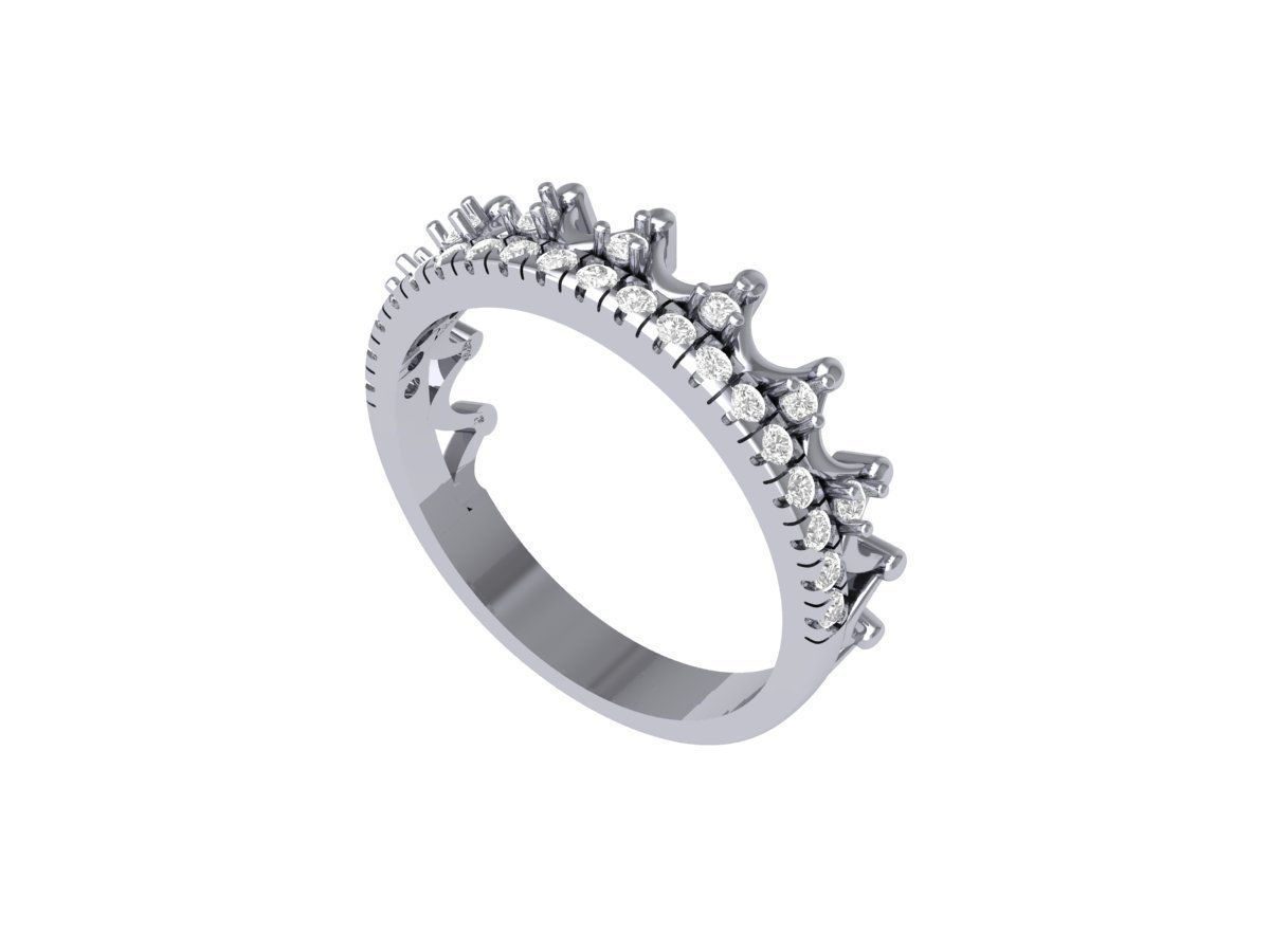 Crown Ring 3D print model_4