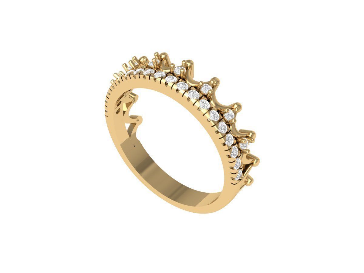 Crown Ring 3D print model_3