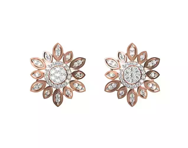 Women Stud Earring STL OBJ FBX JCD Details