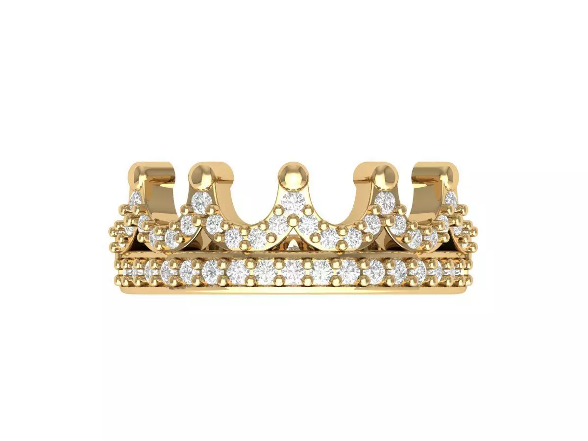 Crown Ring 3D print model_0