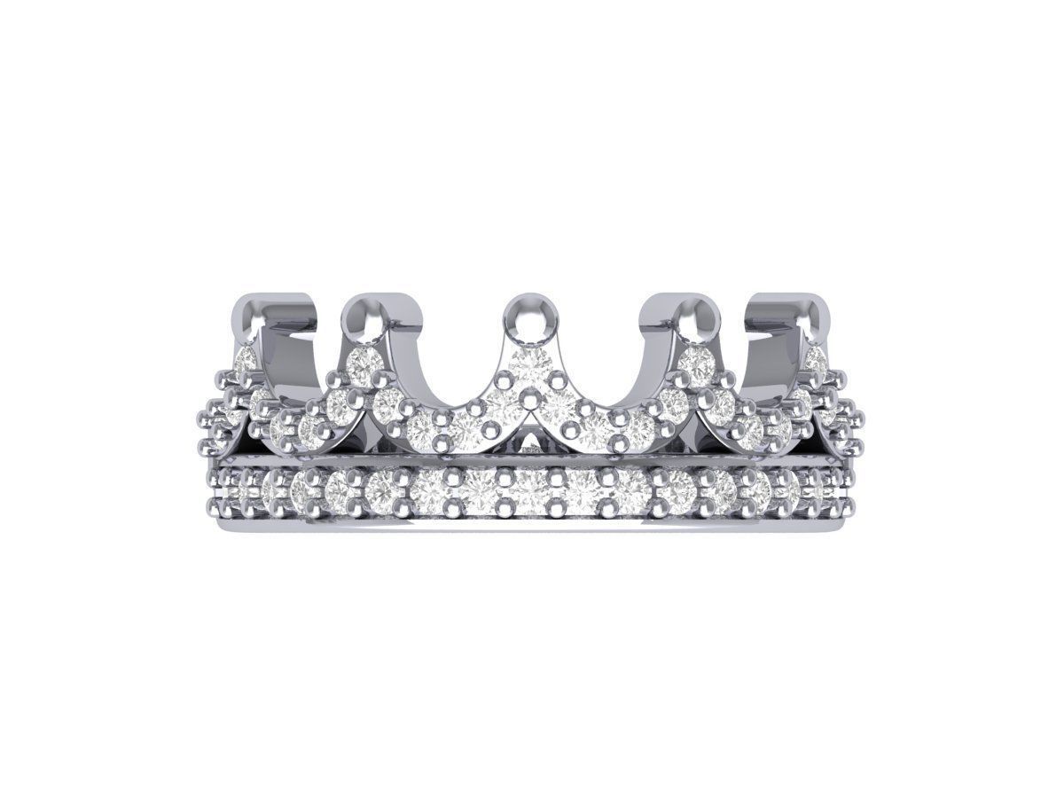 Crown Ring 3D print model_1