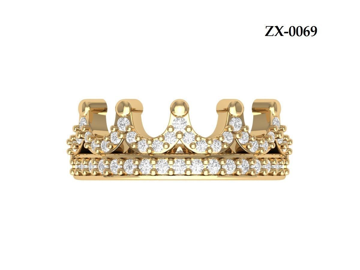 Crown Ring 3D print model_12