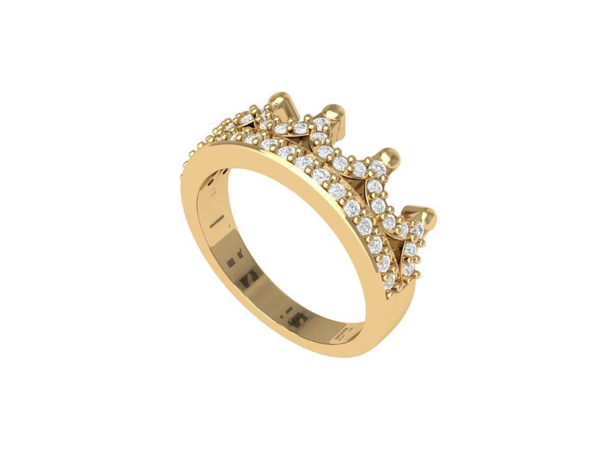 Crown Ring 3D print model_3