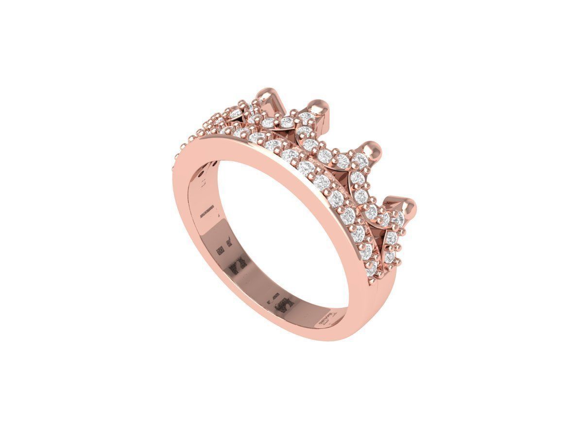 Crown Ring 3D print model_5