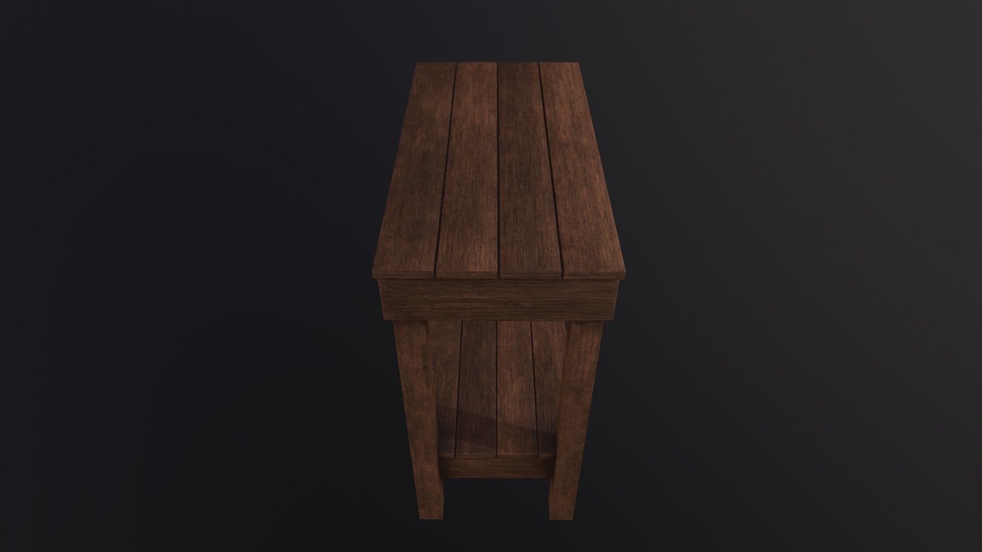 Wooden Bedside Table 3D Model Low-poly 3D model_2