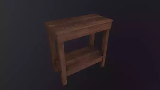 Wooden Bedside Table 3D Model