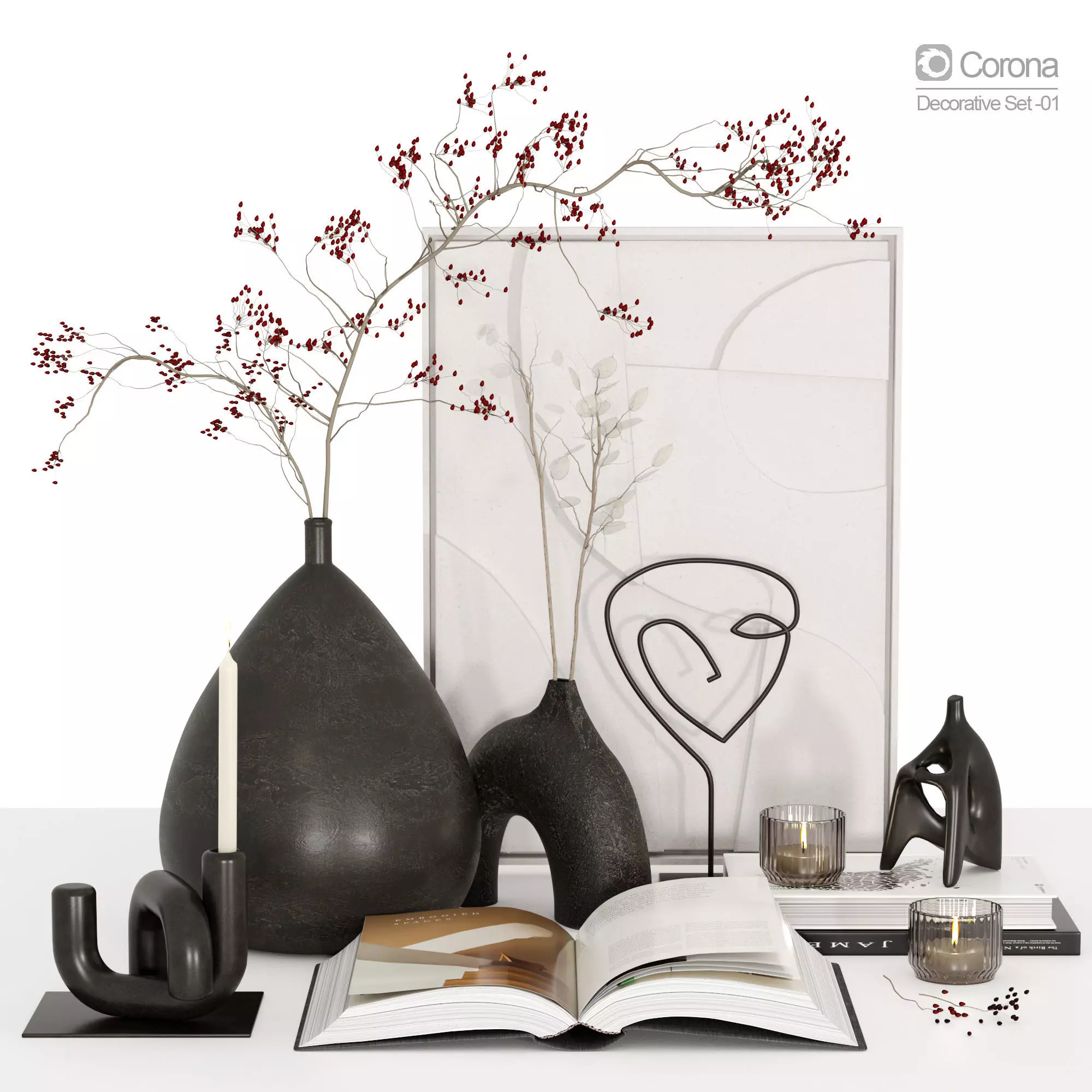 Decorative set 01 3D model