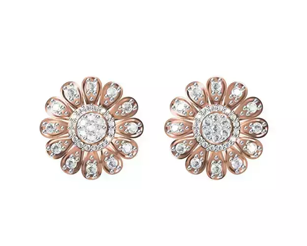 Women Stud Earring STL OBJ FBX JCD Details 3D print model