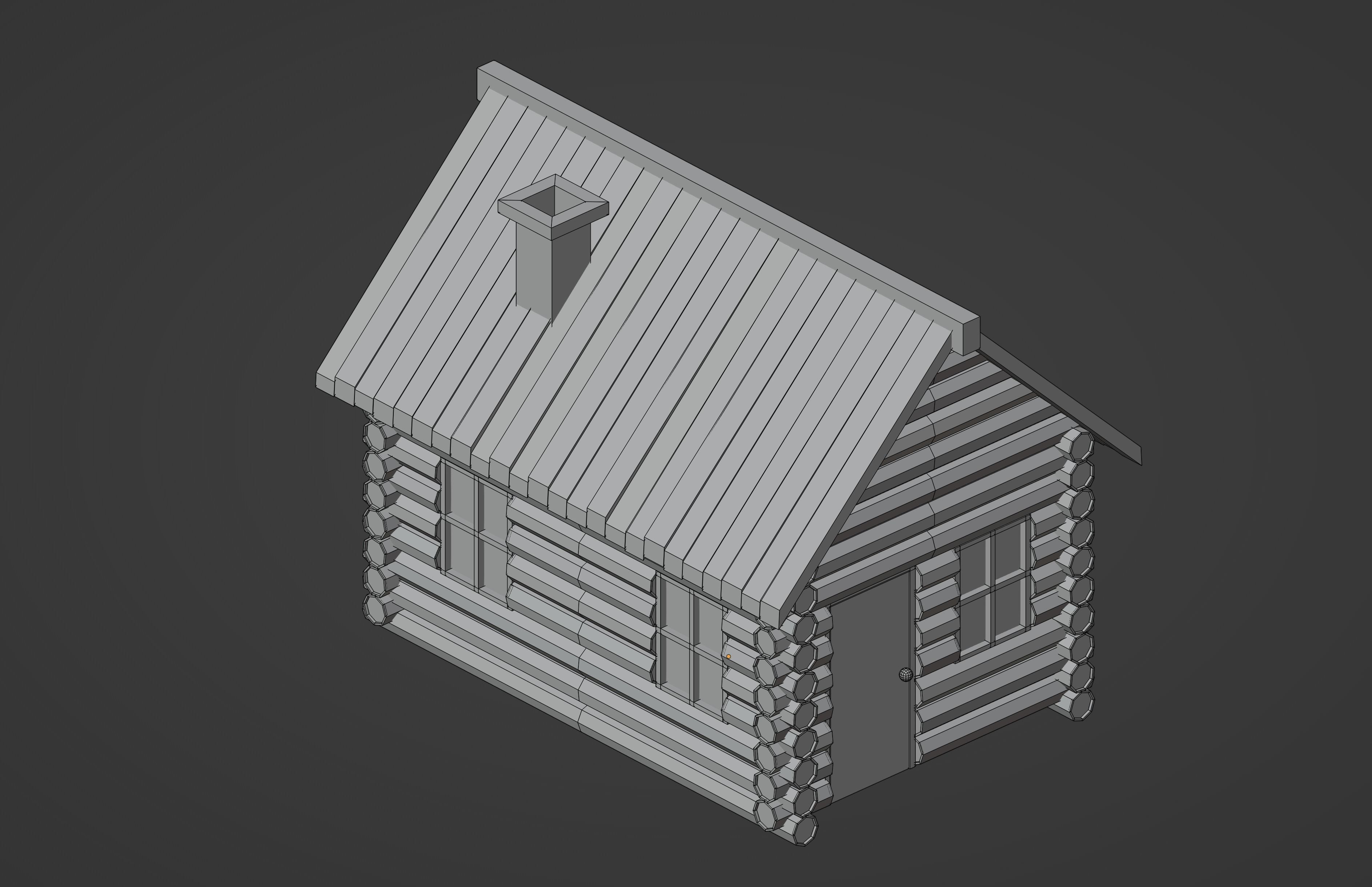 Wooden Cabin Low Poly 3D model_17