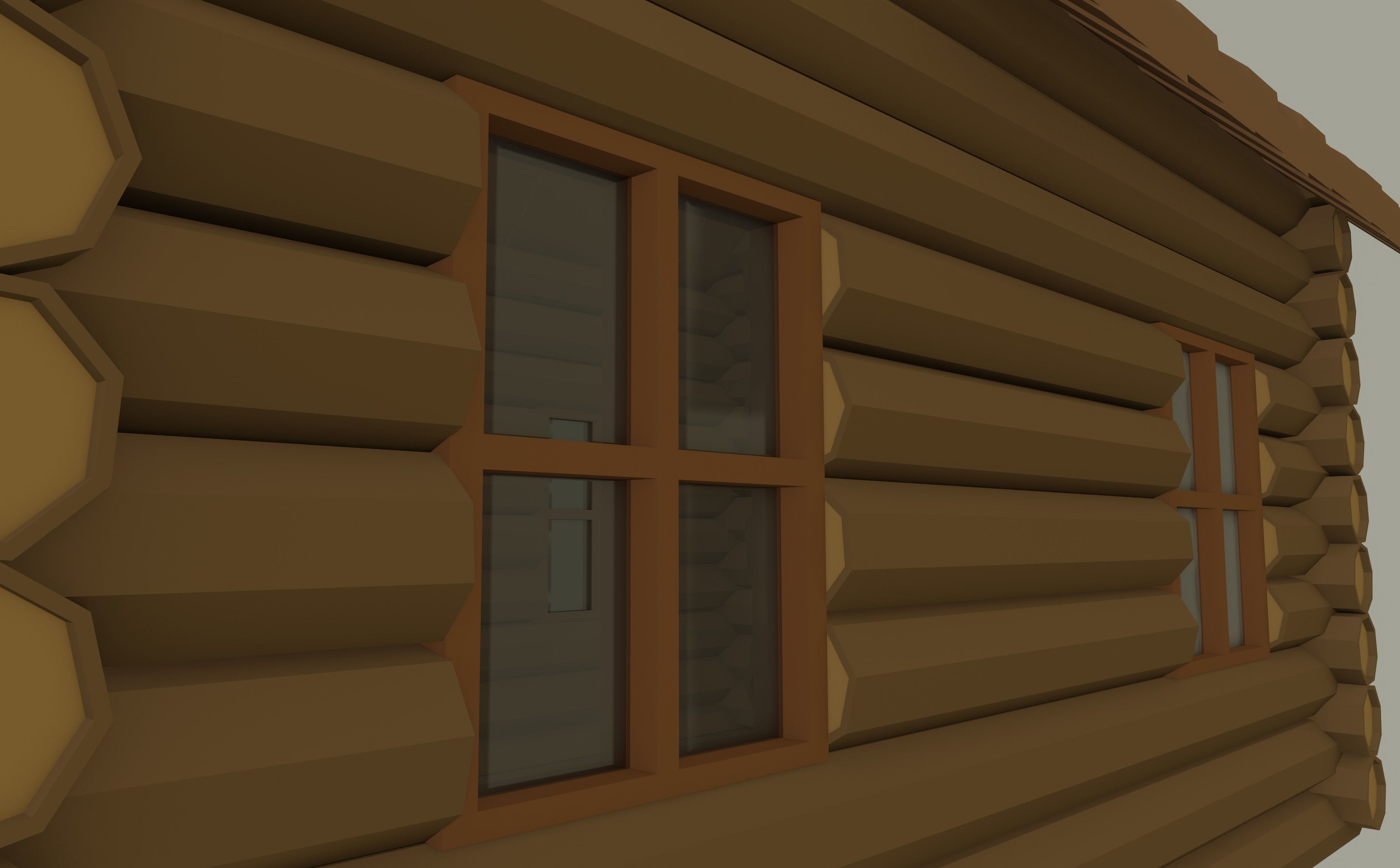 Wooden Cabin Low Poly 3D model_10