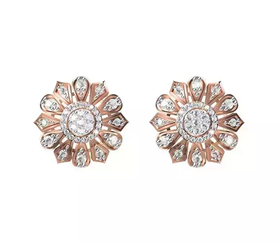 Women Stud Earring STL OBJ FBX JCD Details 3D print model