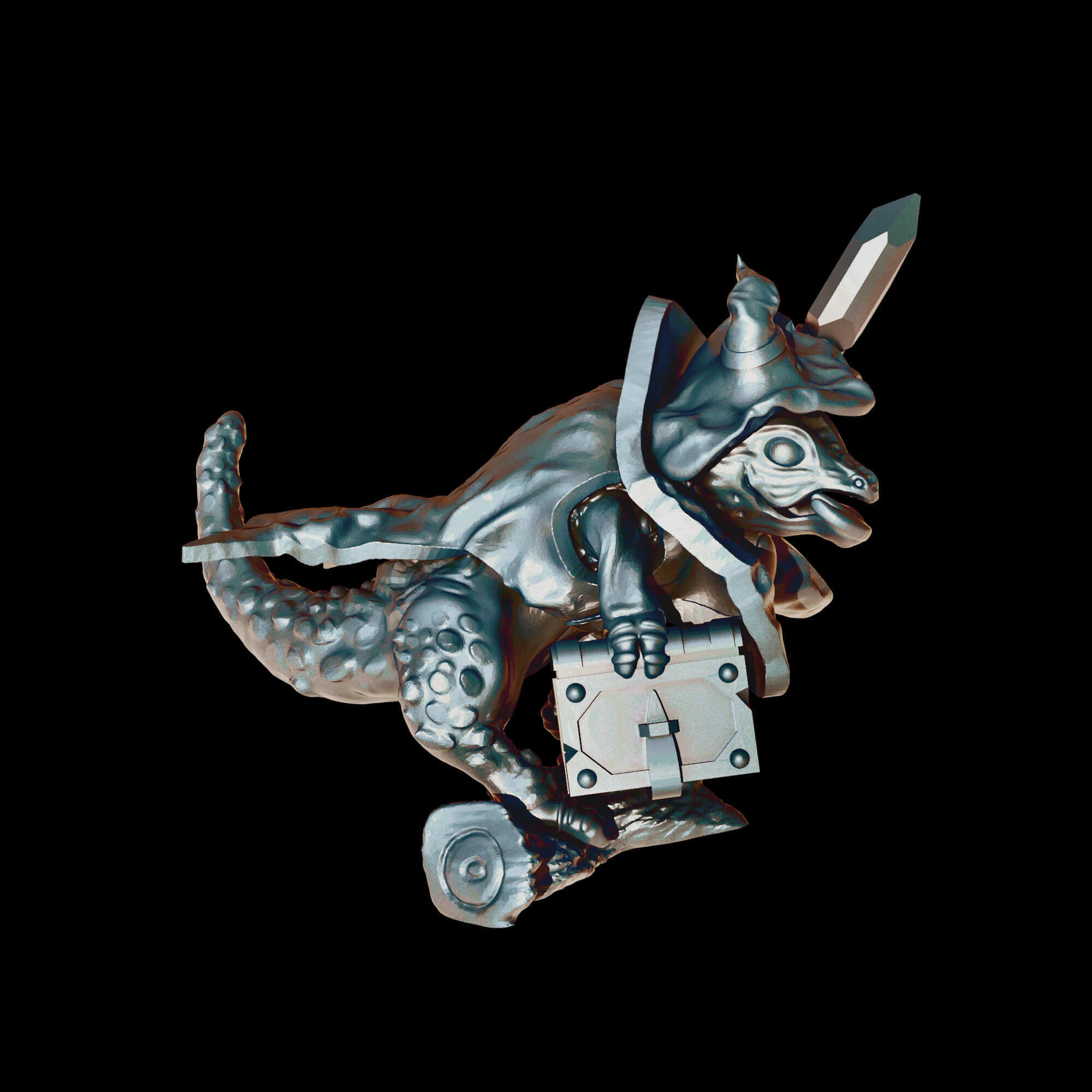 Lizard Wizard Fantasy Cute Creatures Fantasy Tabletop Miniatures 3D print model_13