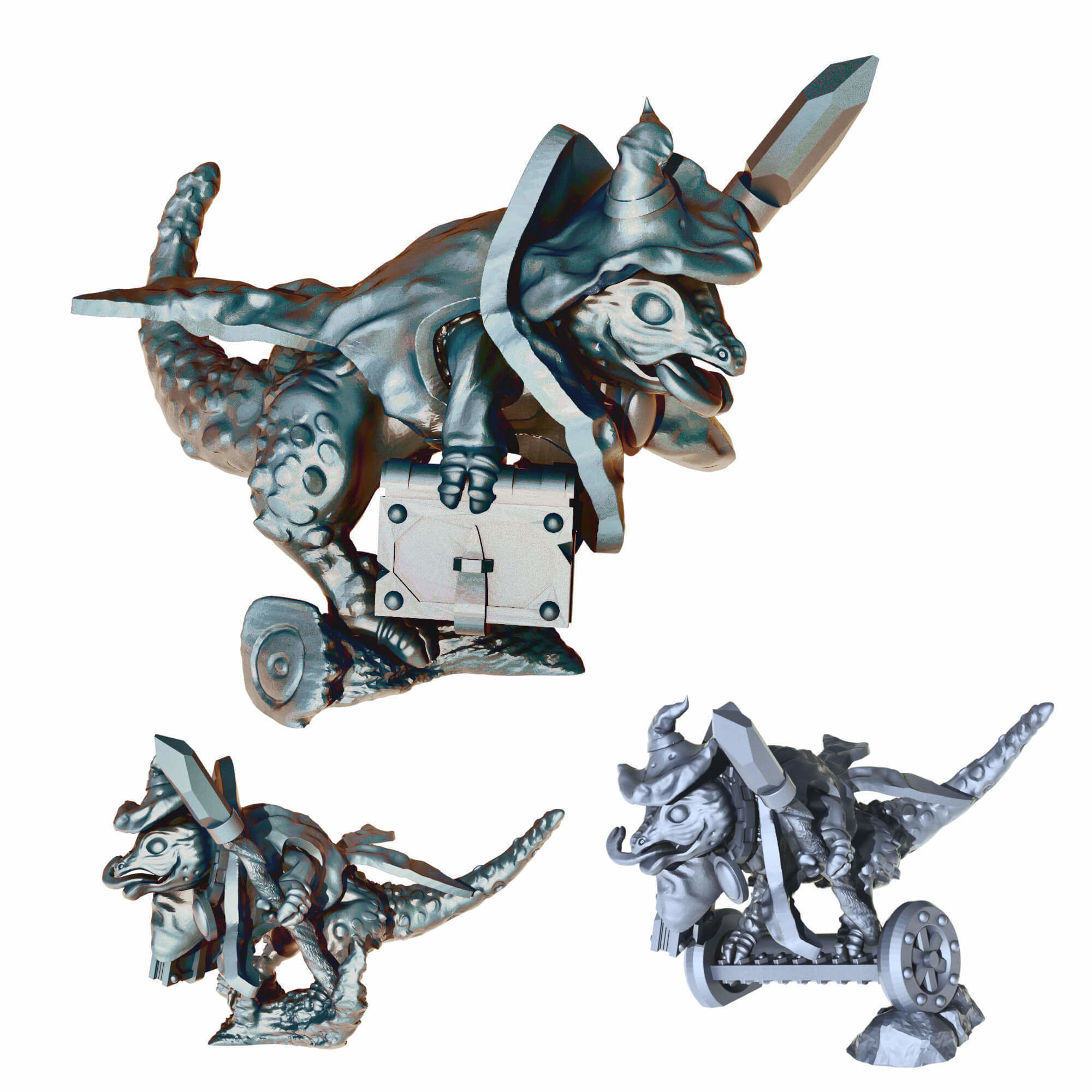 Lizard Wizard Fantasy Cute Creatures Fantasy Tabletop Miniatures 3D print model_22