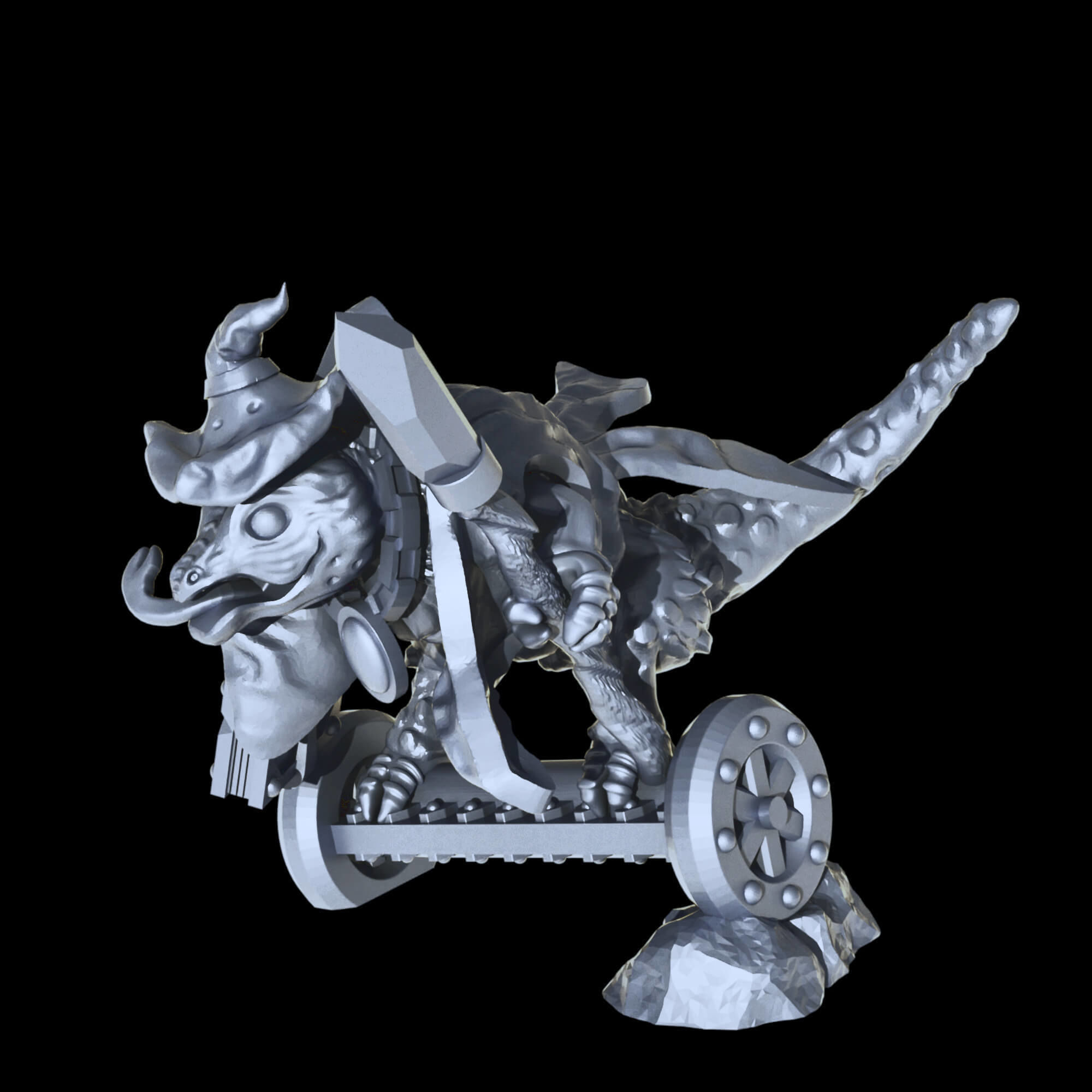 Lizard Wizard Fantasy Cute Creatures Fantasy Tabletop Miniatures 3D print model_25