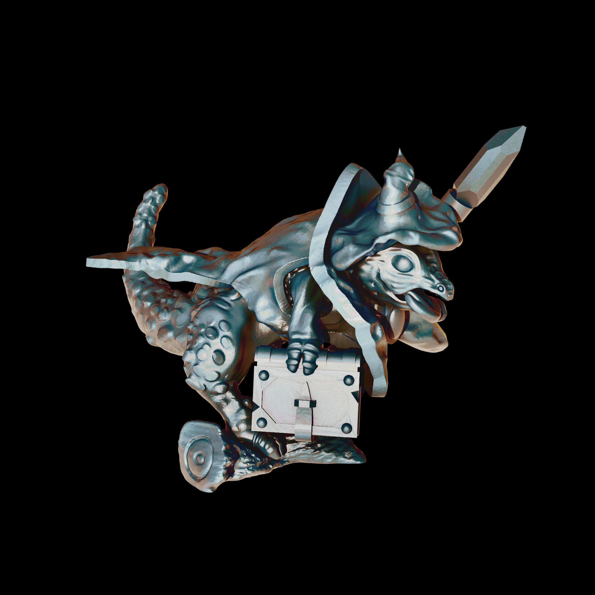 Lizard Wizard Fantasy Cute Creatures Fantasy Tabletop Miniatures 3D print model_26