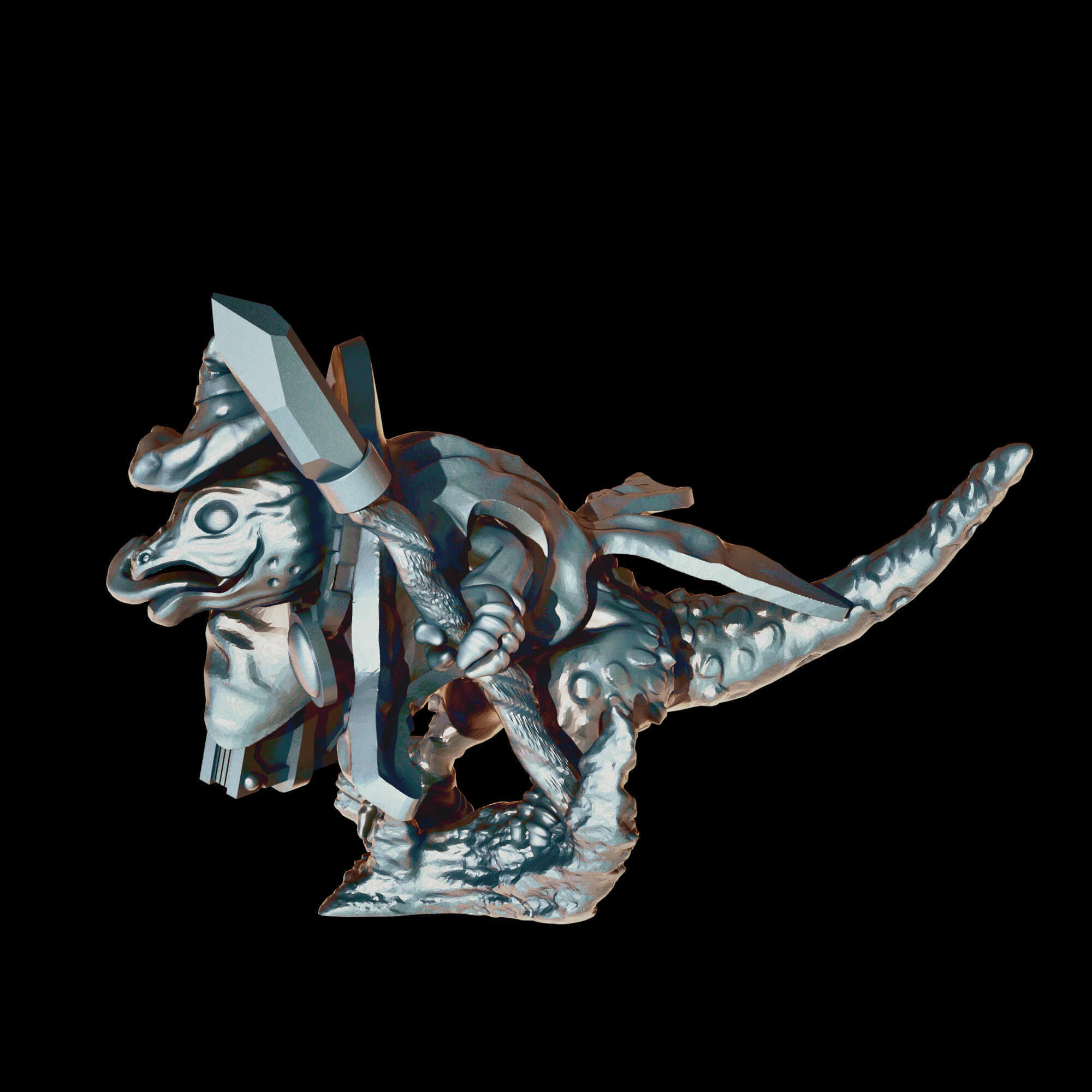 Lizard Wizard Fantasy Cute Creatures Fantasy Tabletop Miniatures 3D print model_11