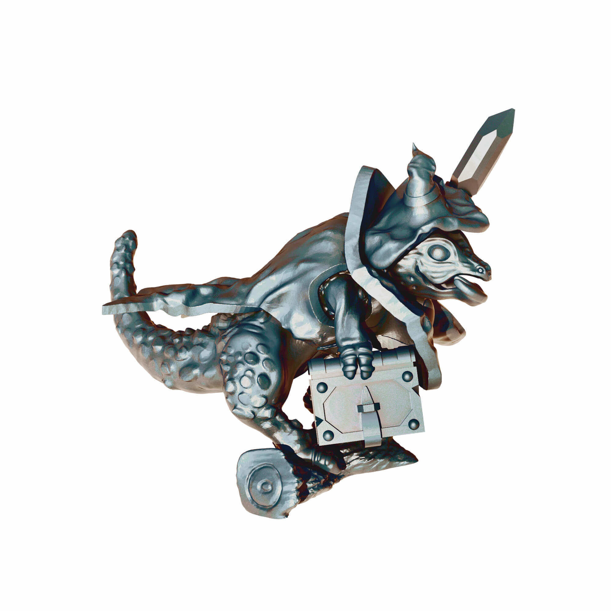 Lizard Wizard Fantasy Cute Creatures Fantasy Tabletop Miniatures 3D print model_12