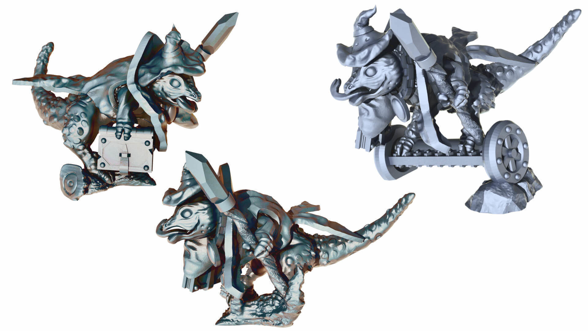 Lizard Wizard Fantasy Cute Creatures Fantasy Tabletop Miniatures 3D print model_2