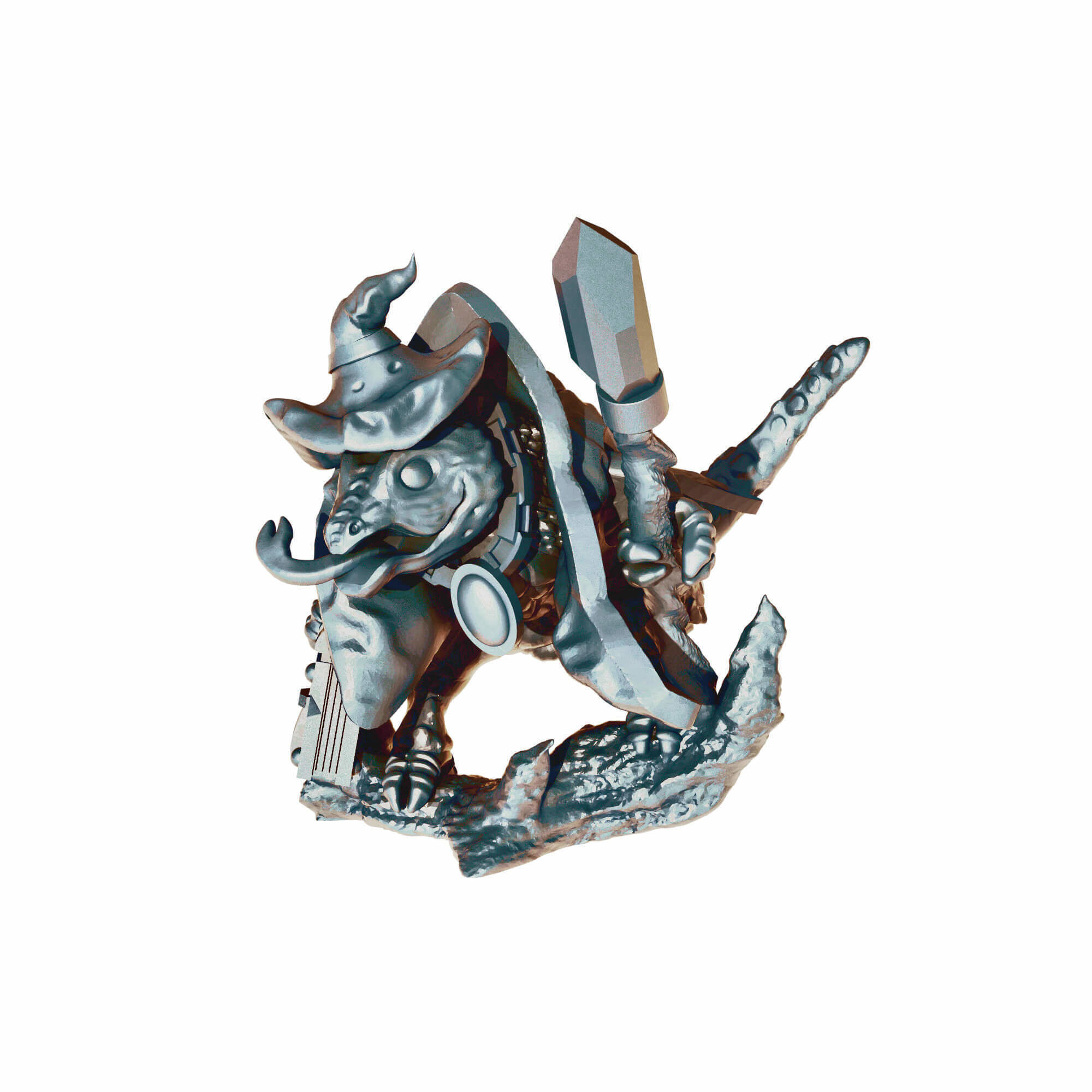 Lizard Wizard Fantasy Cute Creatures Fantasy Tabletop Miniatures 3D print model_24