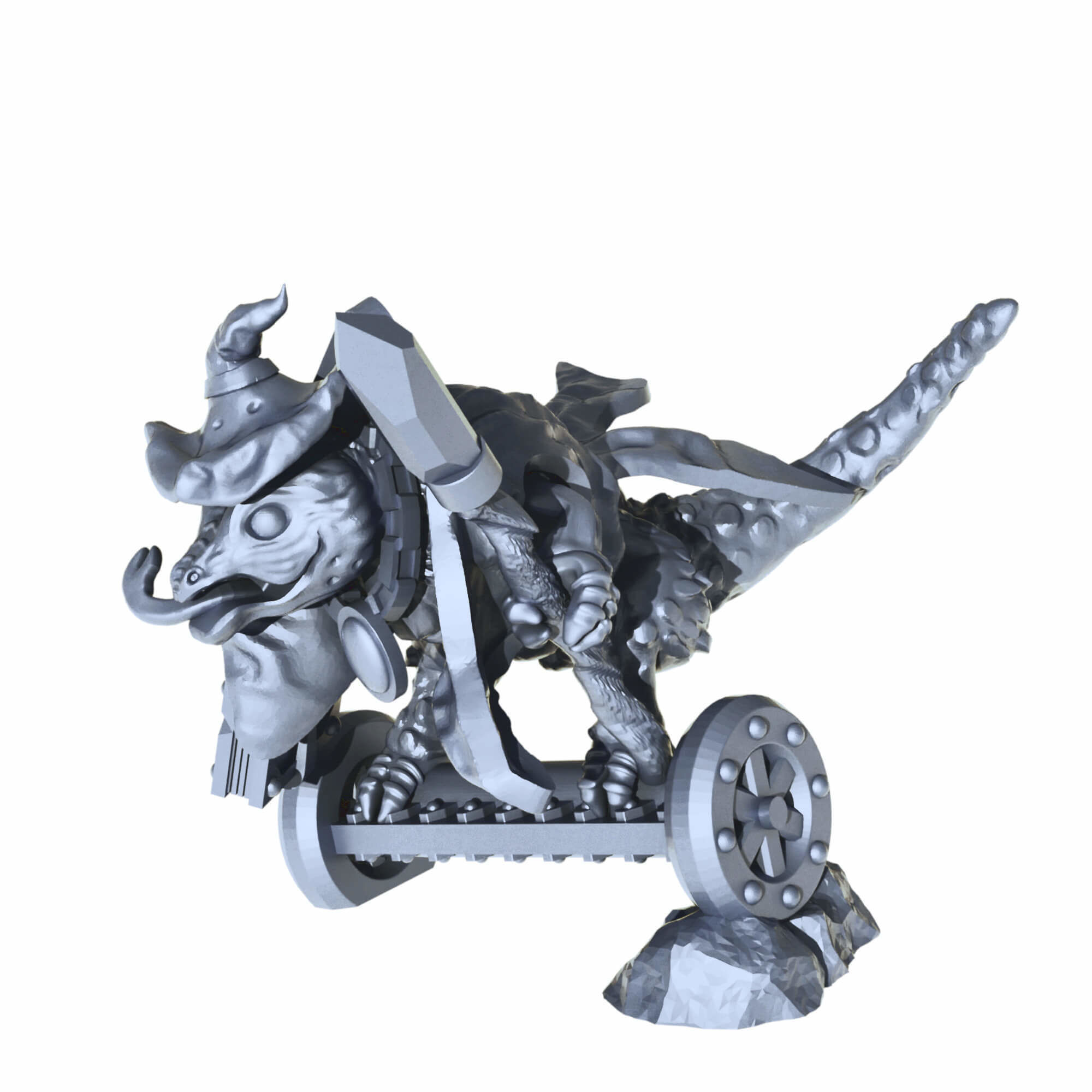 Lizard Wizard Fantasy Cute Creatures Fantasy Tabletop Miniatures 3D print model_29