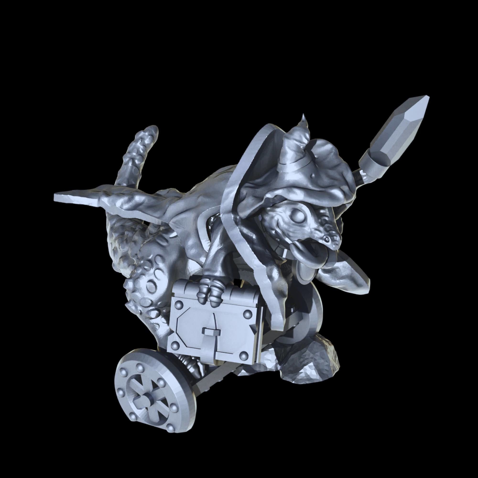 Lizard Wizard Fantasy Cute Creatures Fantasy Tabletop Miniatures 3D print model_6