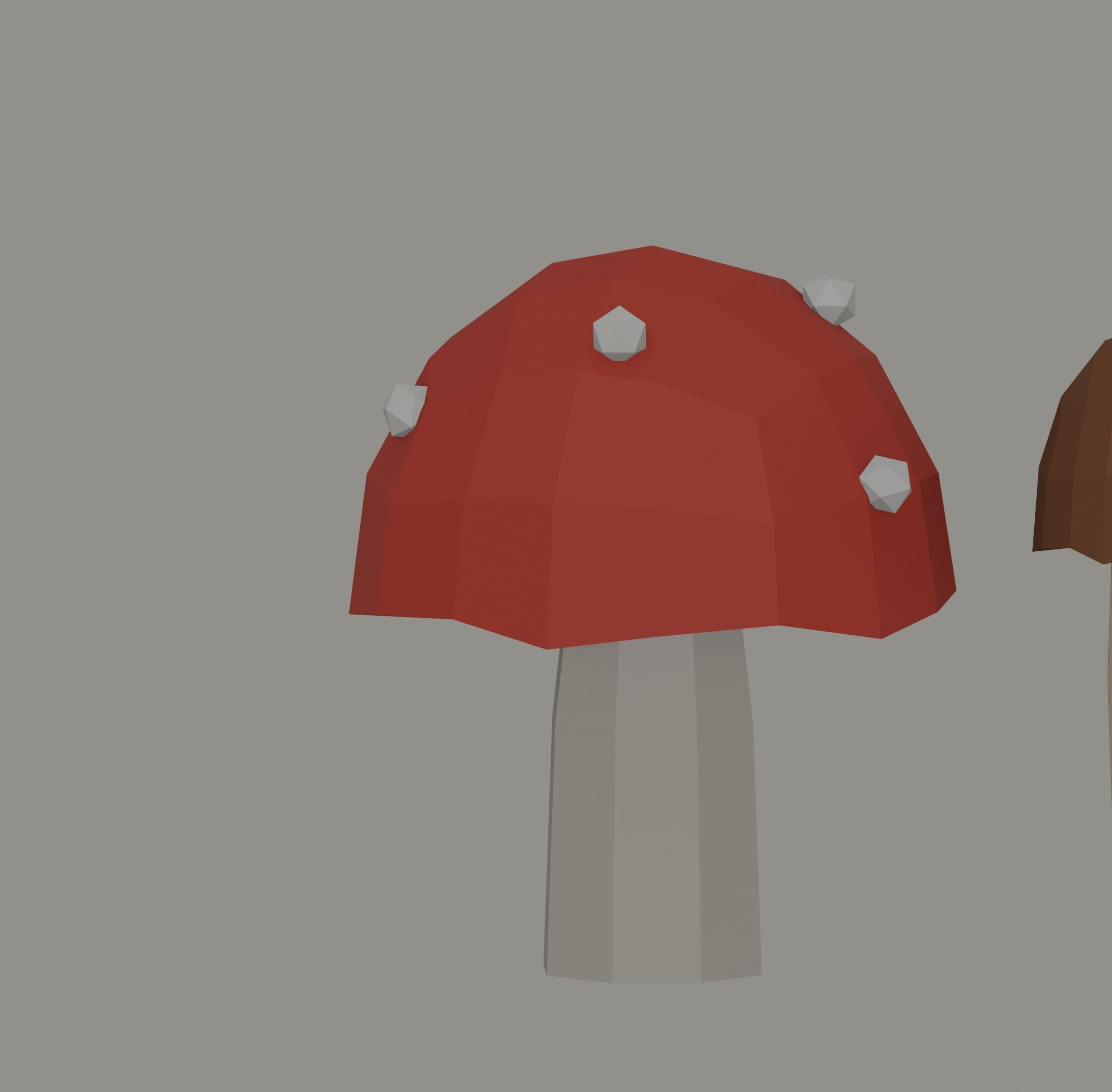 Mushrooms Low Poly Low-poly 3D model_8