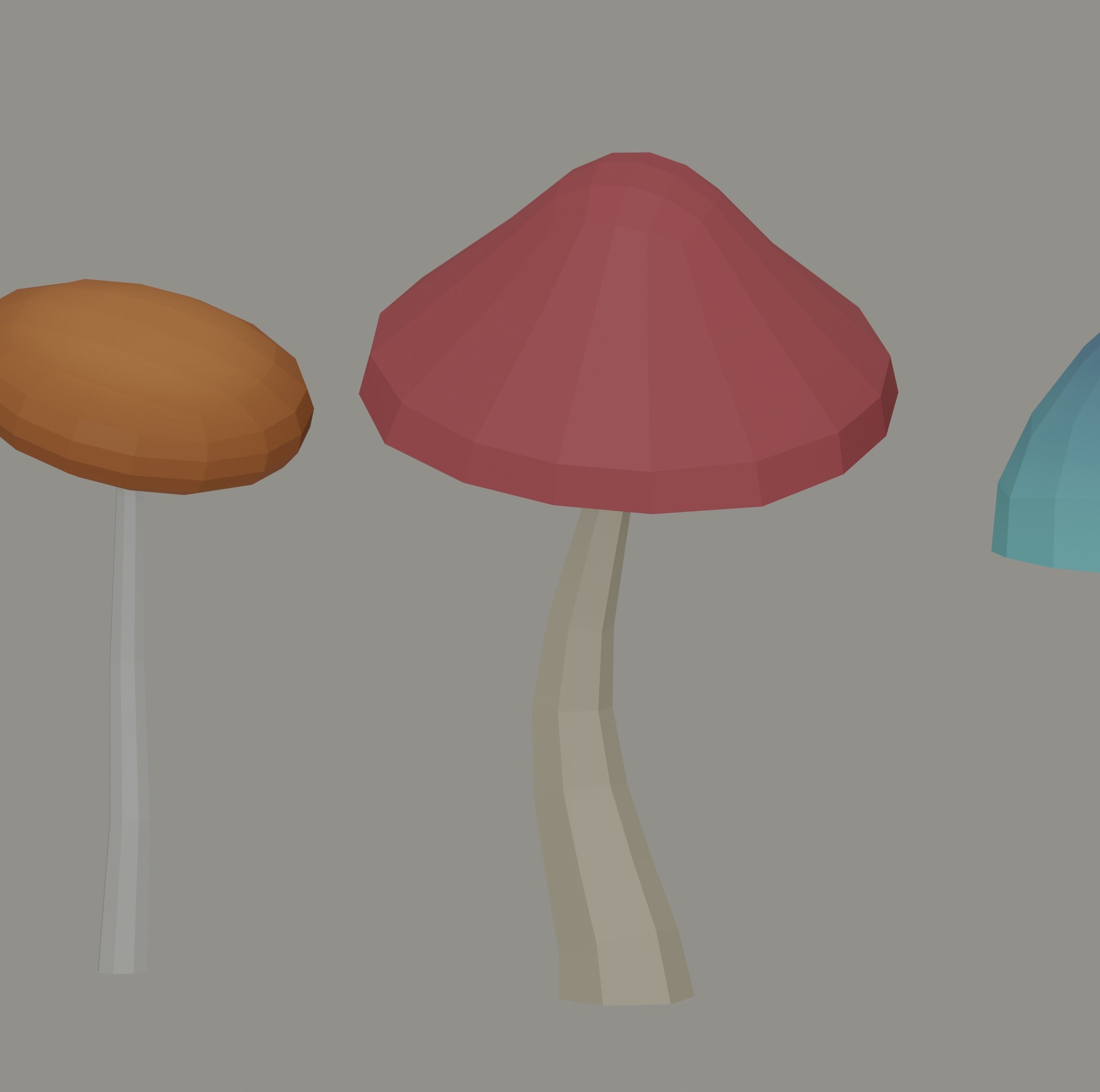 Mushrooms Low Poly Low-poly 3D model_11