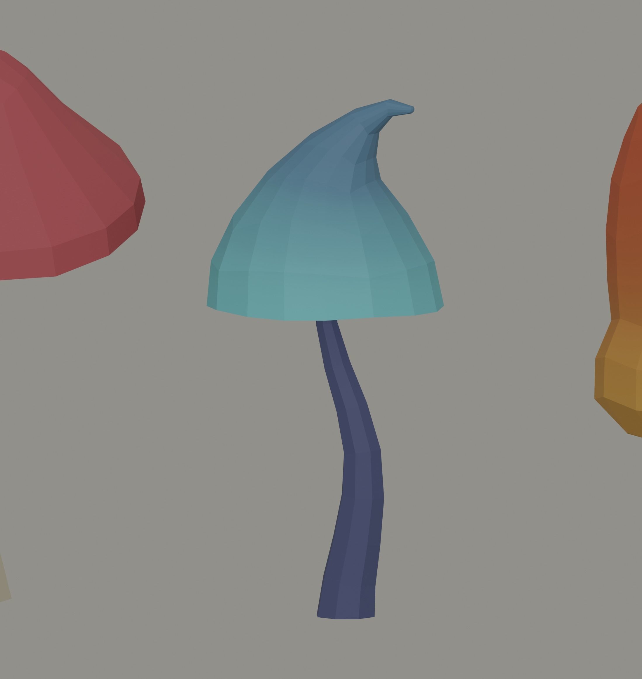 Mushrooms Low Poly Low-poly 3D model_12