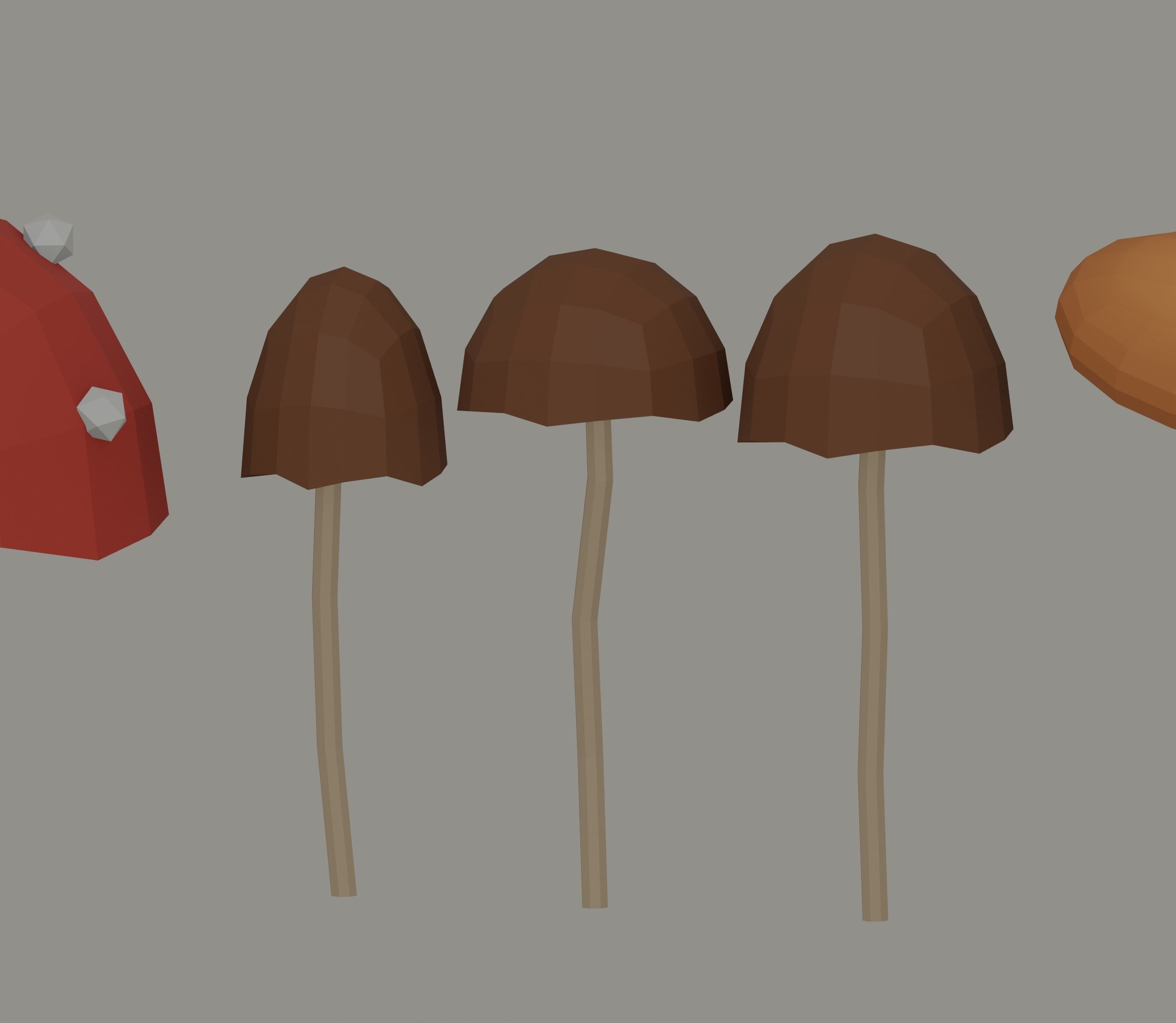 Mushrooms Low Poly Low-poly 3D model_9