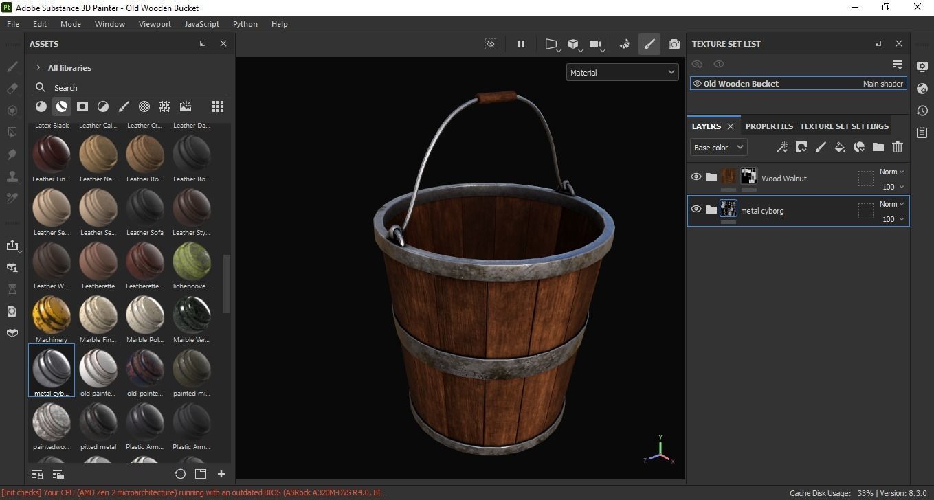 Old Wooden Bucket 3D Model Low-poly 3D model_6