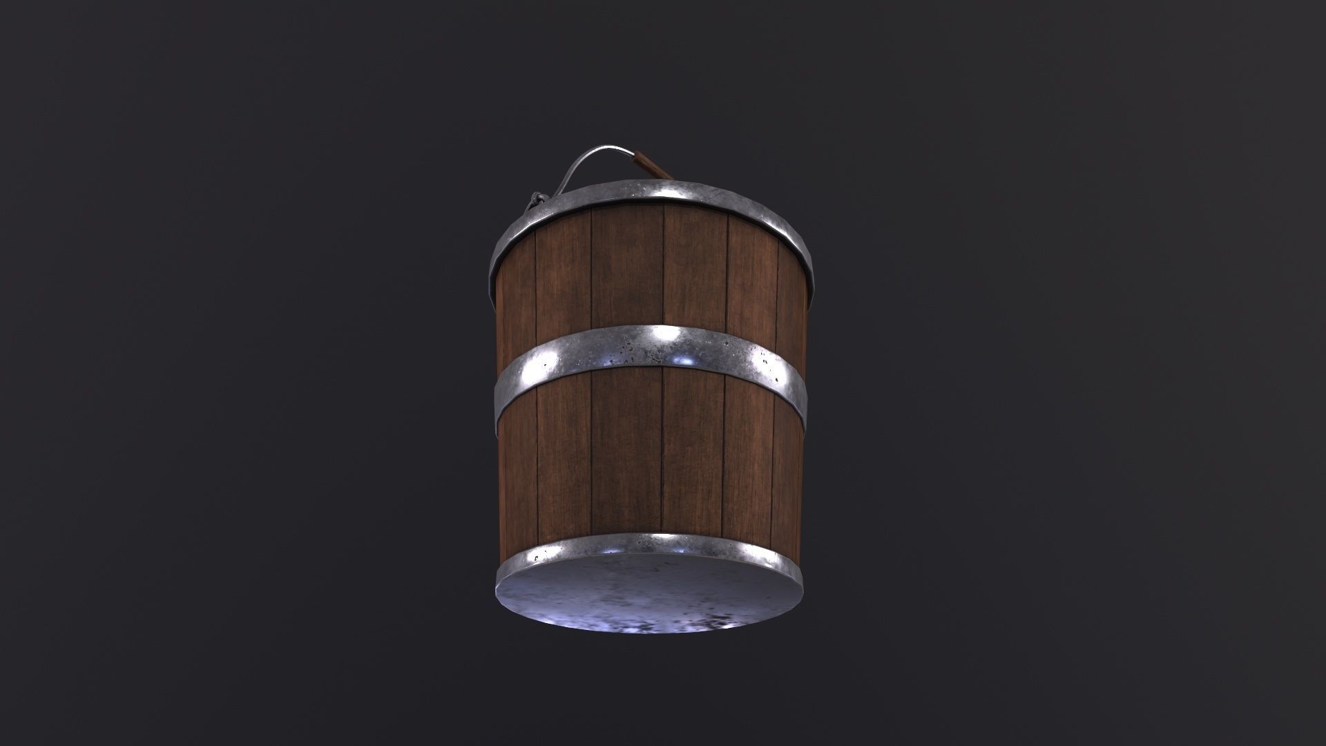 Old Wooden Bucket 3D Model Low-poly 3D model_4