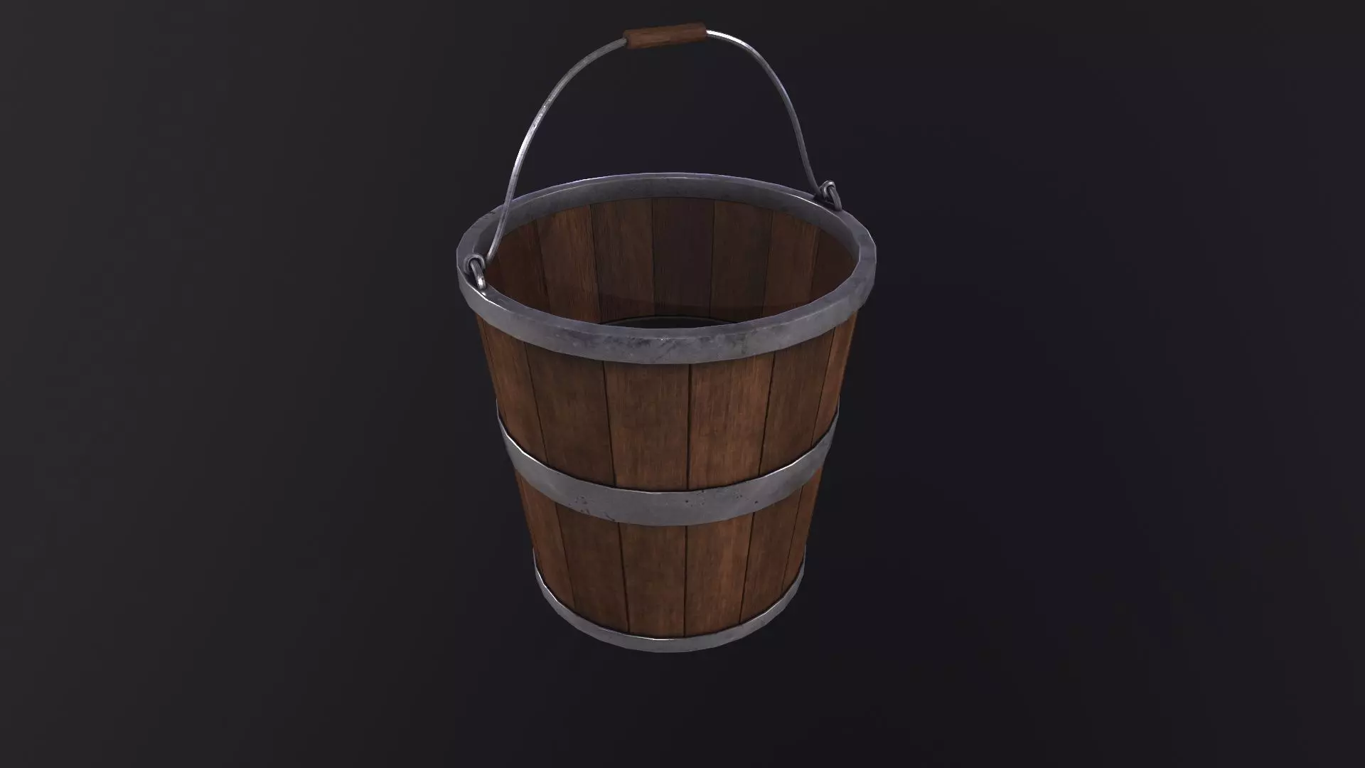 Old Wooden Bucket 3D Model Low-poly 3D model_0