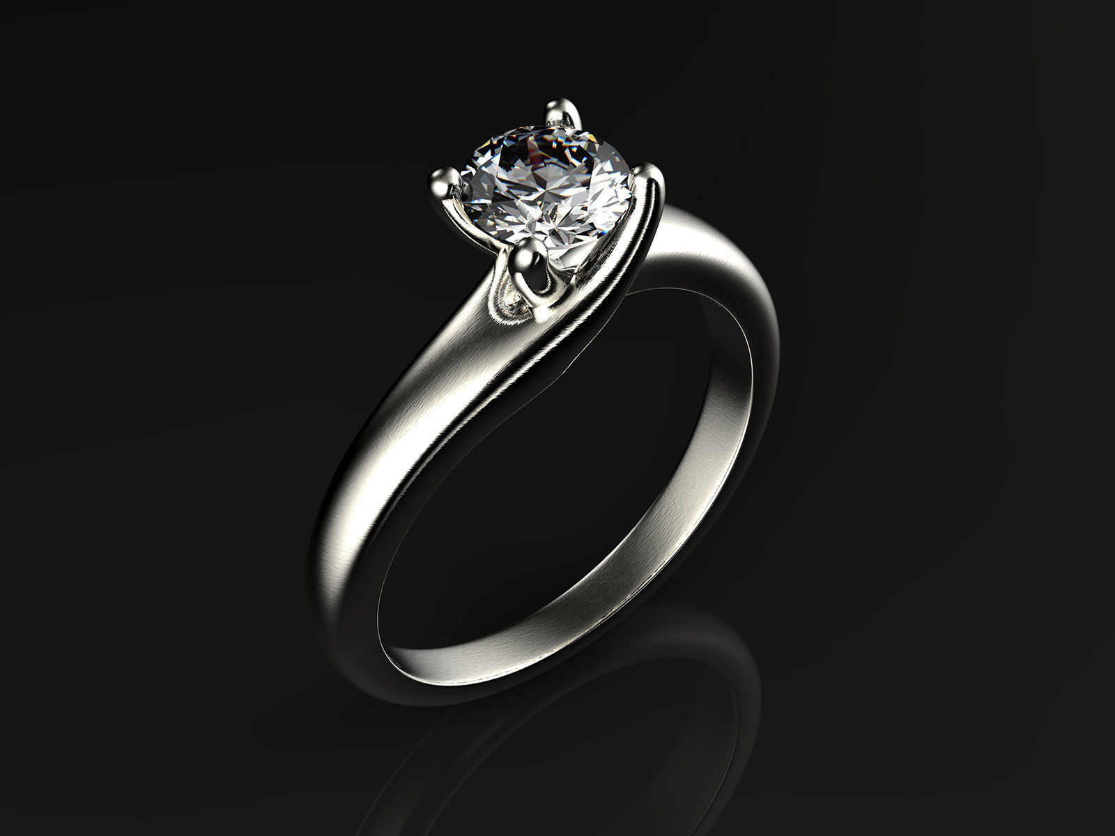 Engagement ring 0061 with a set of sizes 3D print model_2