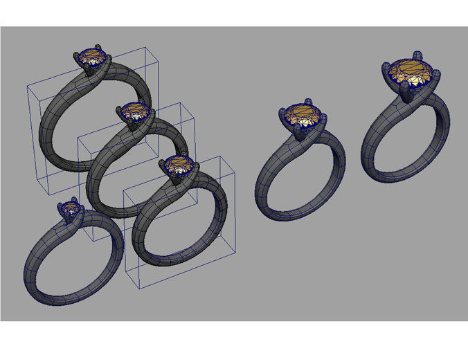 Engagement ring 0061 with a set of sizes 3D print model_11
