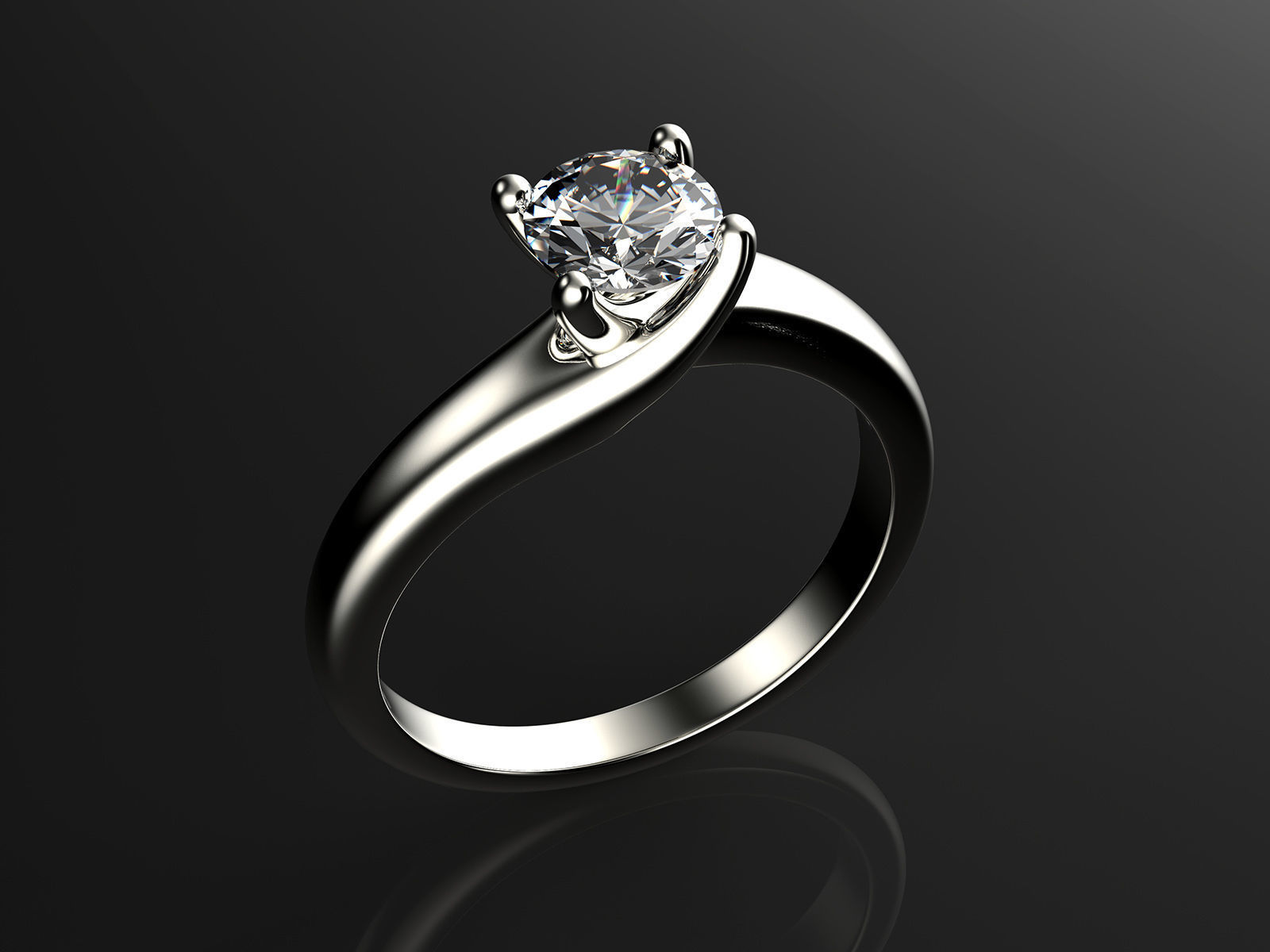 Engagement ring 0061 with a set of sizes 3D print model_8