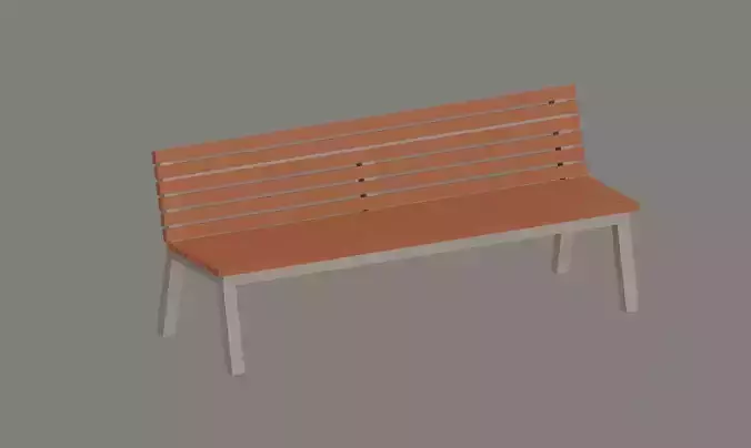 Bench Low Poly Low-poly 3D model