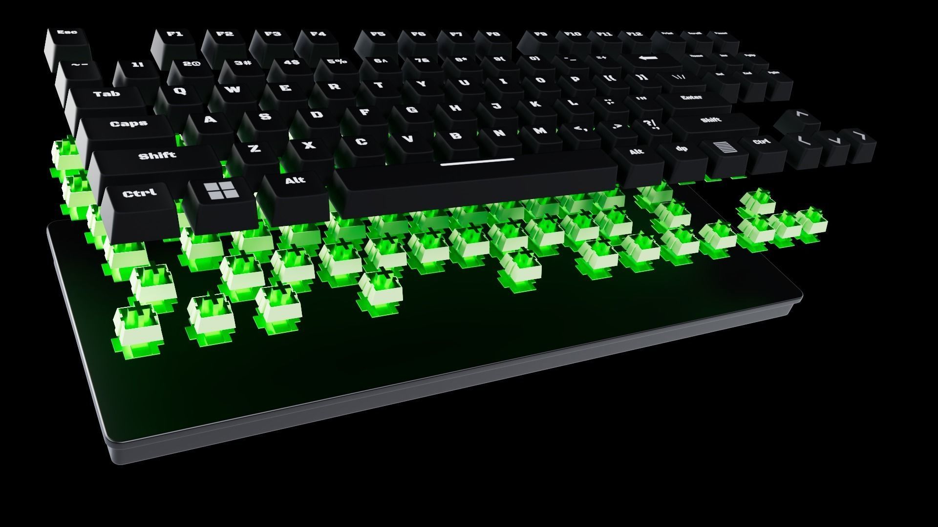 KeyboardDark Project One KD87A Mech 3D model_5