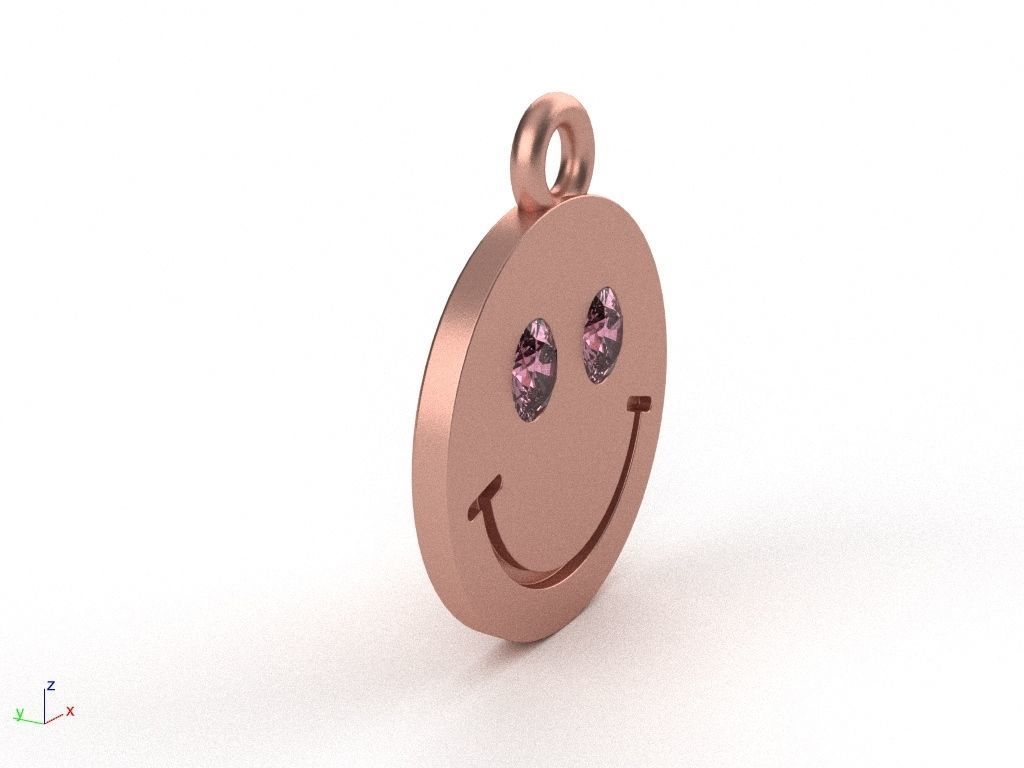 Smile Pendant Pendente Charm Smile 3D print model_9