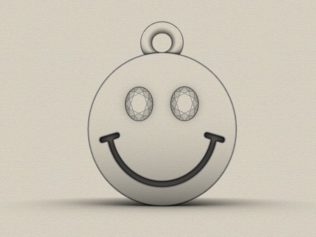 Smile Pendant Pendente Charm Smile 3D print model_5