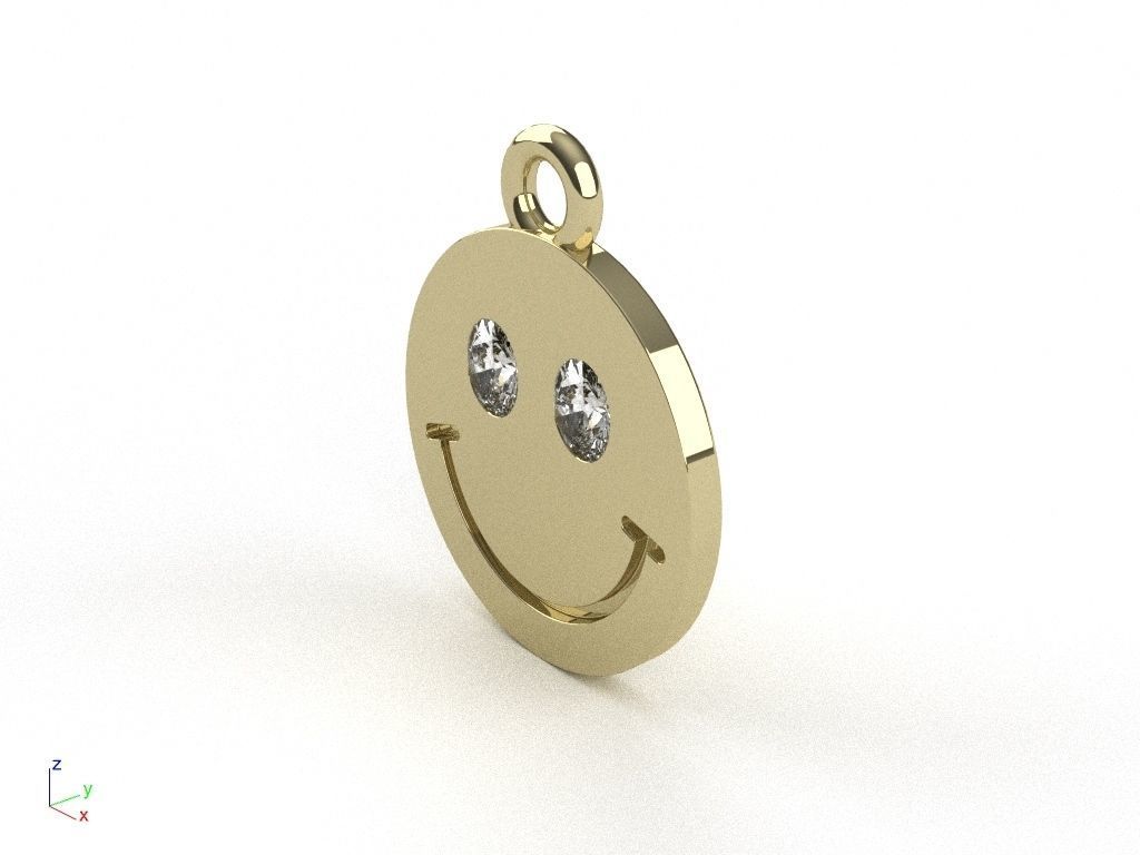 Smile Pendant Pendente Charm Smile 3D print model_1
